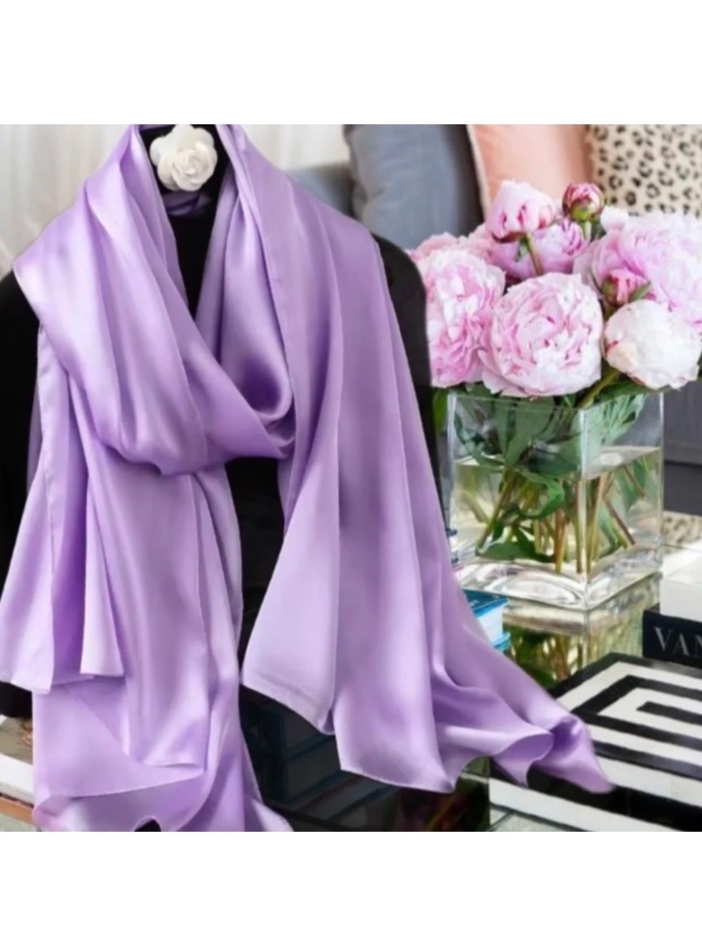 Purple 100% SILK SATIN Large Shawl Scarf Wrap Wedding Bridesmaid Cover up